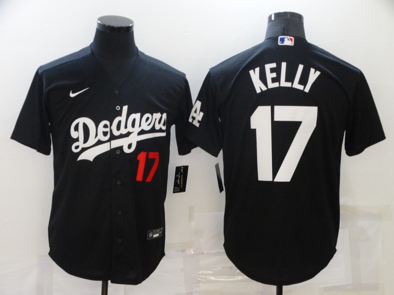 Men's Los Angeles Dodgers #17 Joe Kelly Black Cool Base Stitched Baseball Jersey Men's Los Angeles Dodgers #17 Joe Kelly Black Cool Base Stitched Baseball Jersey
